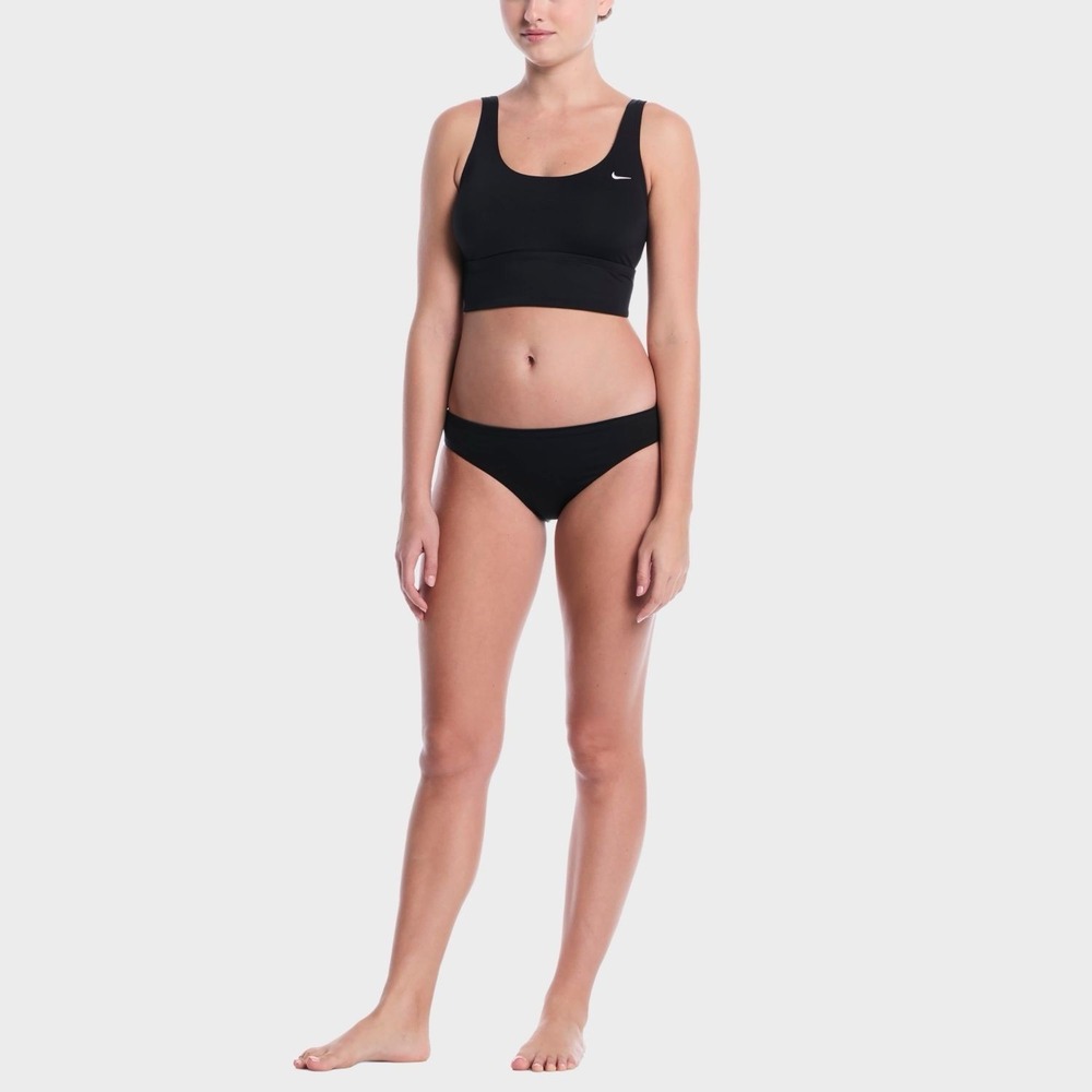 Nike Women's Scoop-Neck Midkini Set Black Size M 2 Pieces